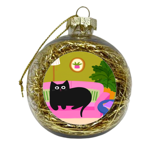 Pink Sofa - xmas bauble by The Paper Tail