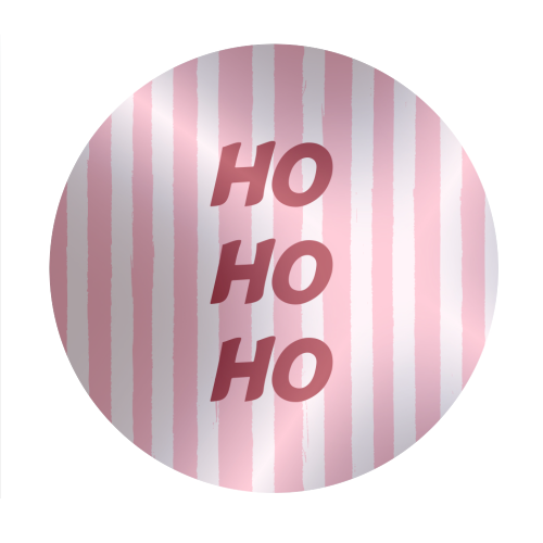Pink Stripe HO HO HO Modern Christmas Design - Circle Sticker by EZbie