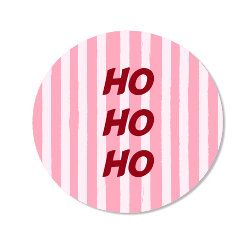 Pink Stripe HO HO HO Modern Christmas Design - Magnet by EZbie