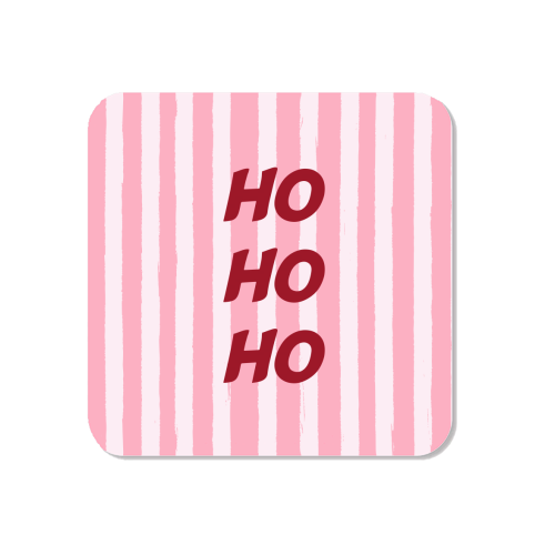 Pink Stripe HO HO HO Modern Christmas Design - Magnet by EZbie