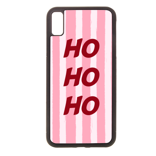 Pink Stripe HO HO HO Modern Christmas Design - stylish phone case by EZbie