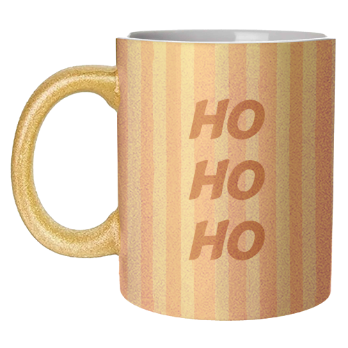 Pink Stripe HO HO HO Modern Christmas Design - unique mug by EZbie