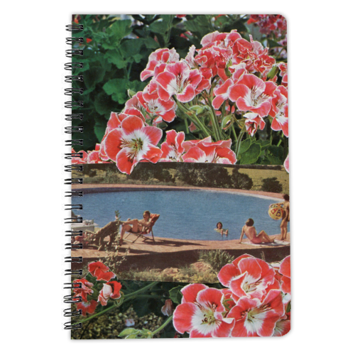 Pink summer flower garden - personalised A4, A5, A6 notebook by Maya Land
