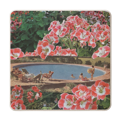 Pink summer flower garden - personalised beer coaster by Maya Land