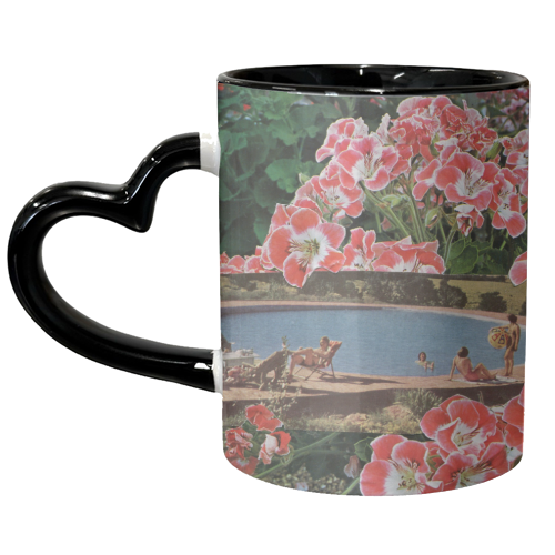 Pink summer flower garden - unique mug by Maya Land