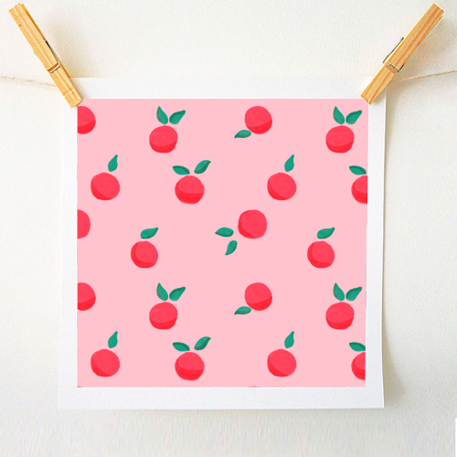 Pink Summer Peaches Delight - A1 - A4 art print by Ania Wieclaw