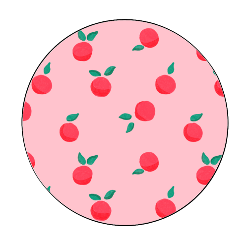 Pink Summer Peaches Delight - Circle Sticker by Ania Wieclaw