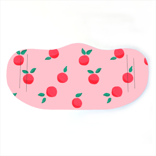 Pink Summer Peaches Delight - face cover mask by Ania Wieclaw