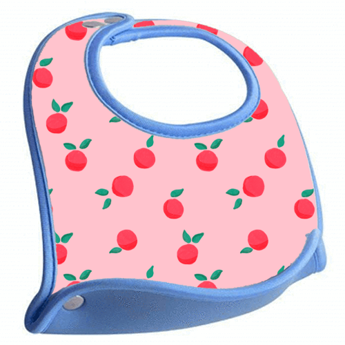 Pink Summer Peaches Delight - feeding bib by Ania Wieclaw
