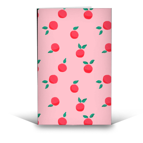 Pink Summer Peaches Delight - funny greeting card by Ania Wieclaw