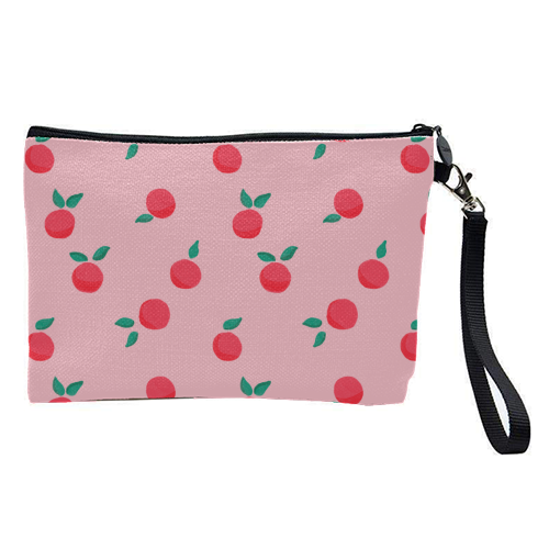Pink Summer Peaches Delight - pretty makeup bag by Ania Wieclaw