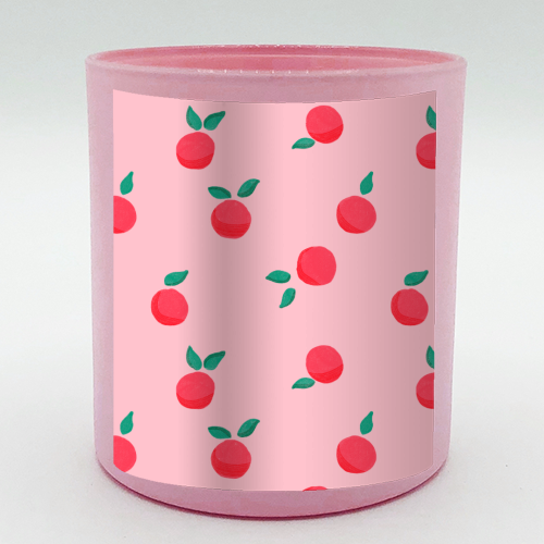 Pink Summer Peaches Delight - scented candle by Ania Wieclaw