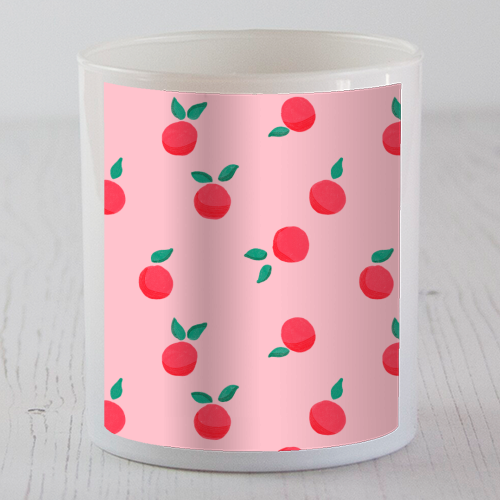 Pink Summer Peaches Delight - scented candle by Ania Wieclaw