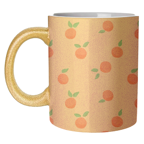 Pink Summer Peaches Delight - unique mug by Ania Wieclaw