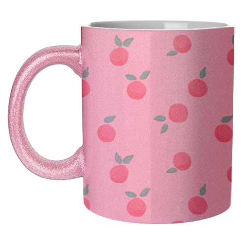 Pink Summer Peaches Delight - unique mug by Ania Wieclaw