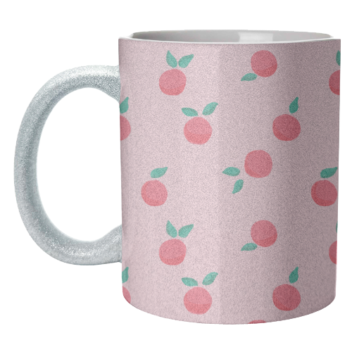 Pink Summer Peaches Delight - unique mug by Ania Wieclaw