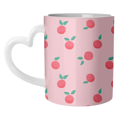 Pink Summer Peaches Delight - unique mug by Ania Wieclaw