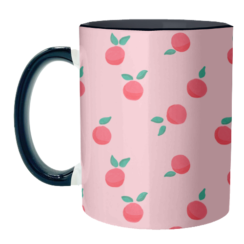 Pink Summer Peaches Delight - unique mug by Ania Wieclaw