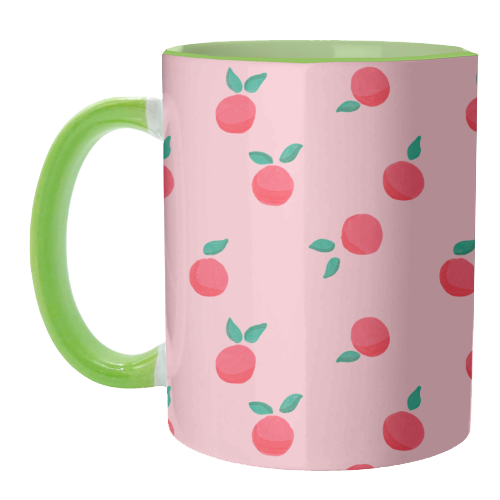 Pink Summer Peaches Delight - unique mug by Ania Wieclaw