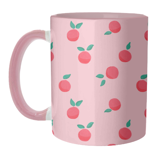 Pink Summer Peaches Delight - unique mug by Ania Wieclaw