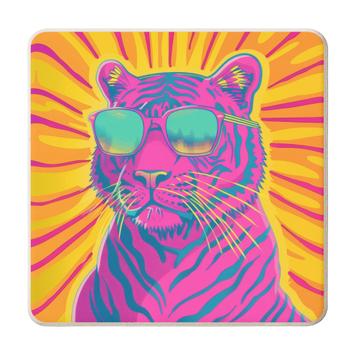 Pink tiger - personalised beer coaster by DejaReve