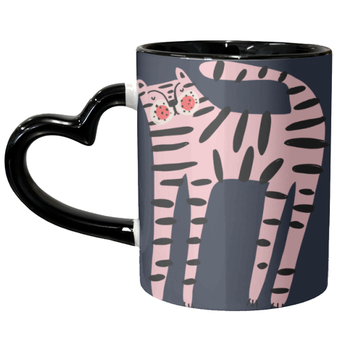 Pink Tiger - unique mug by Nichola Cowdery