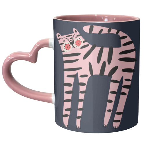 Pink Tiger - unique mug by Nichola Cowdery