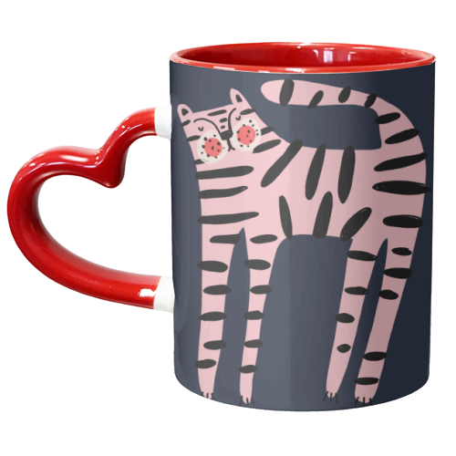 Pink Tiger - unique mug by Nichola Cowdery