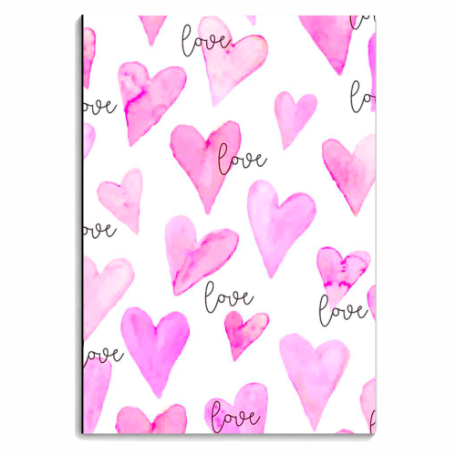 pink watercolor hearts - personalised A4, A5, A6 notebook by Anastasios Konstantinidis