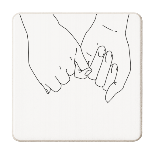 Pinky Promise I Love You Forever - personalised beer coaster by Toni Scott