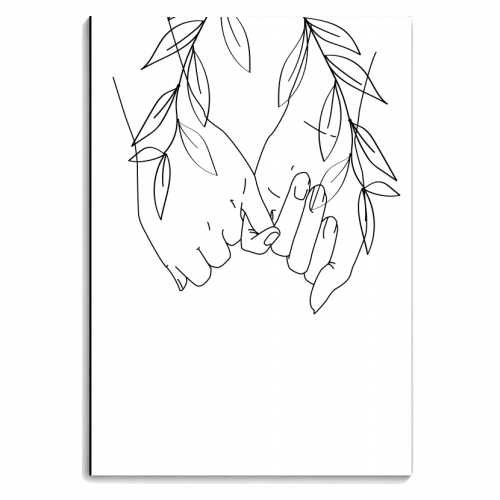 Pinky Promise Line Art with Leaves - personalised A4, A5, A6 notebook by Toni Scott