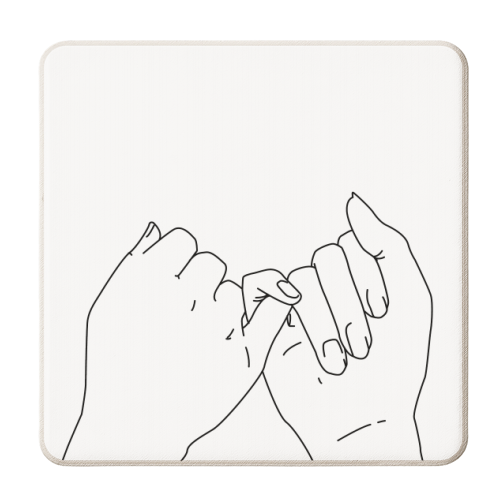 Pinky Promise - personalised beer coaster by Toni Scott