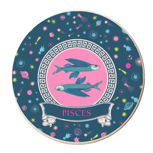 Pisces - personalised beer coaster by Wallace Elizabeth