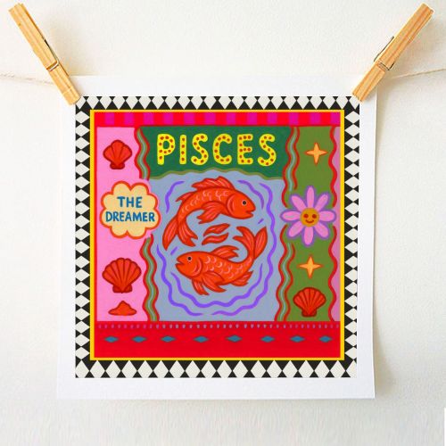 Pisces star sign - A1 - A4 art print by Wallace Elizabeth