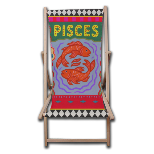 Pisces star sign - canvas deck chair by Wallace Elizabeth