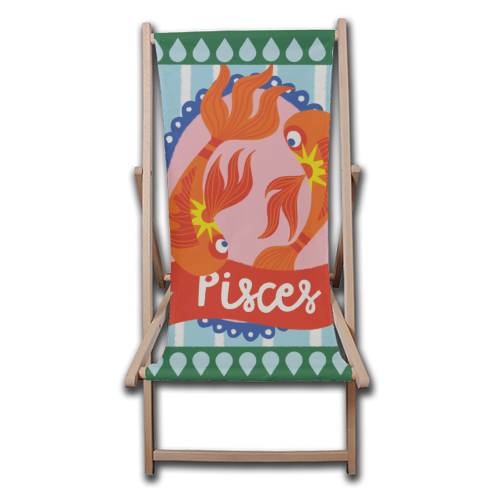 Pisces Star Sign Design - canvas deck chair by AbiGoLucky