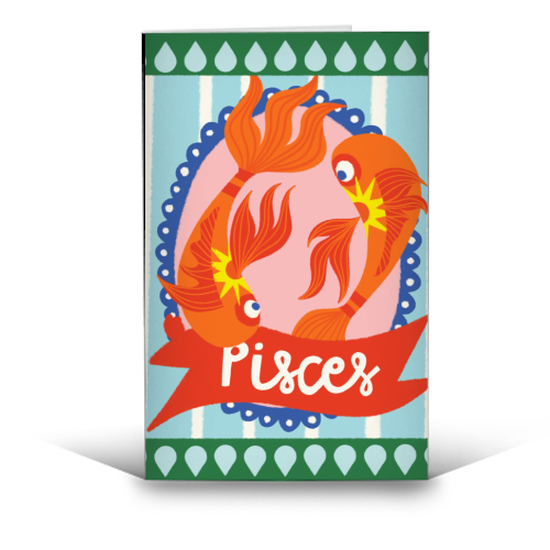 Pisces Star Sign Design - funny greeting card by AbiGoLucky