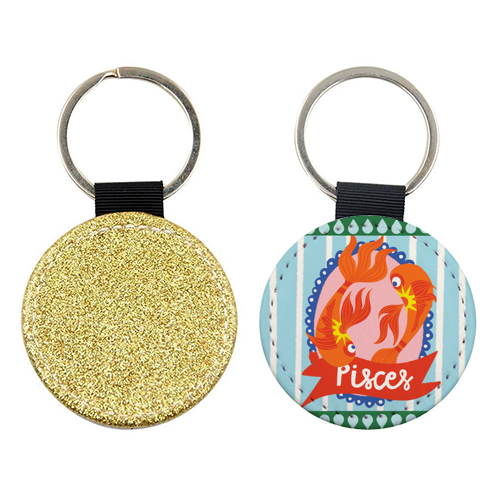 Pisces Star Sign Design - keyring by AbiGoLucky