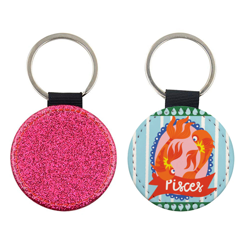 Pisces Star Sign Design - keyring by AbiGoLucky