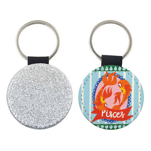 Pisces Star Sign Design - keyring by AbiGoLucky