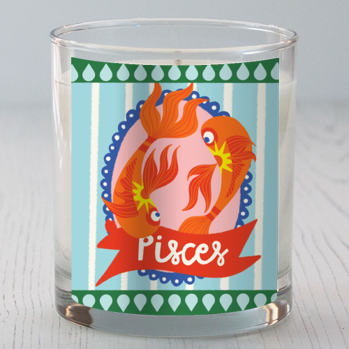 Pisces Star Sign Design - scented candle by AbiGoLucky