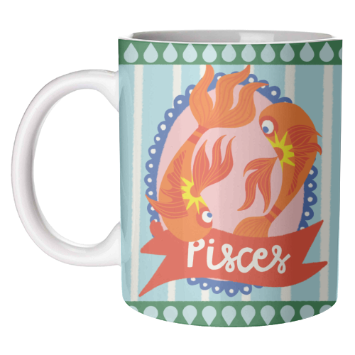 Pisces Star Sign Design - unique mug by AbiGoLucky