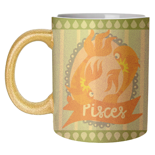 Pisces Star Sign Design - unique mug by AbiGoLucky