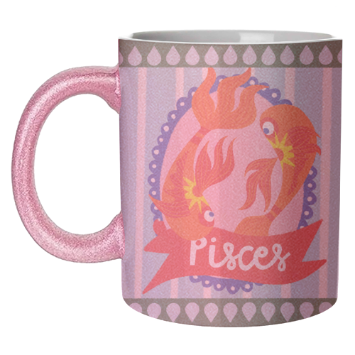 Pisces Star Sign Design - unique mug by AbiGoLucky