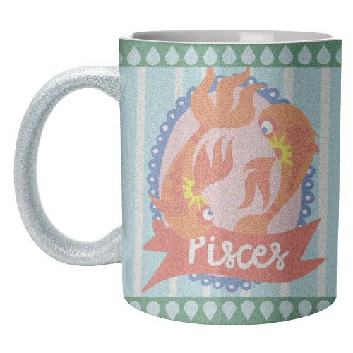 Pisces Star Sign Design - unique mug by AbiGoLucky