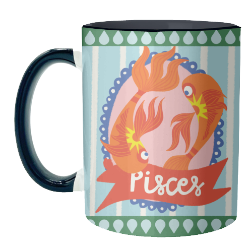 Pisces Star Sign Design - unique mug by AbiGoLucky
