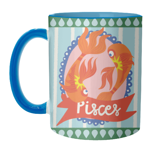 Pisces Star Sign Design - unique mug by AbiGoLucky