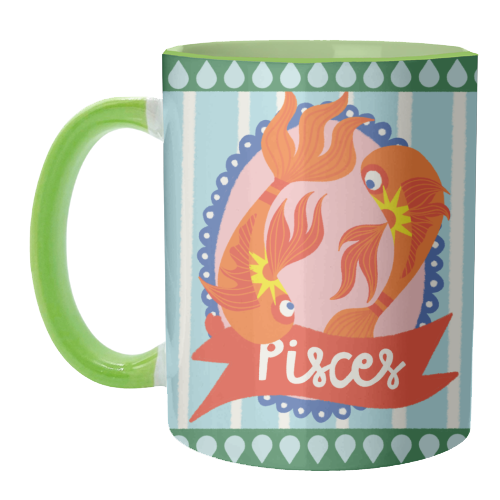 Pisces Star Sign Design - unique mug by AbiGoLucky