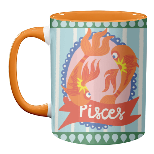 Pisces Star Sign Design - unique mug by AbiGoLucky