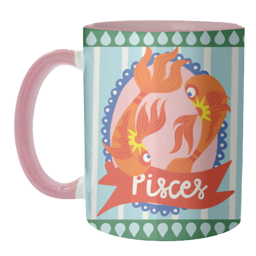 Pisces Star Sign Design - unique mug by AbiGoLucky